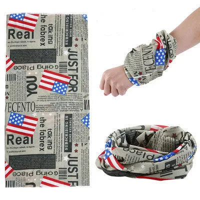 New outdoor variety magic bandana cycling mask neck cover sunscreen 49x24cm polyester, 39 patterns shown in a flat layout