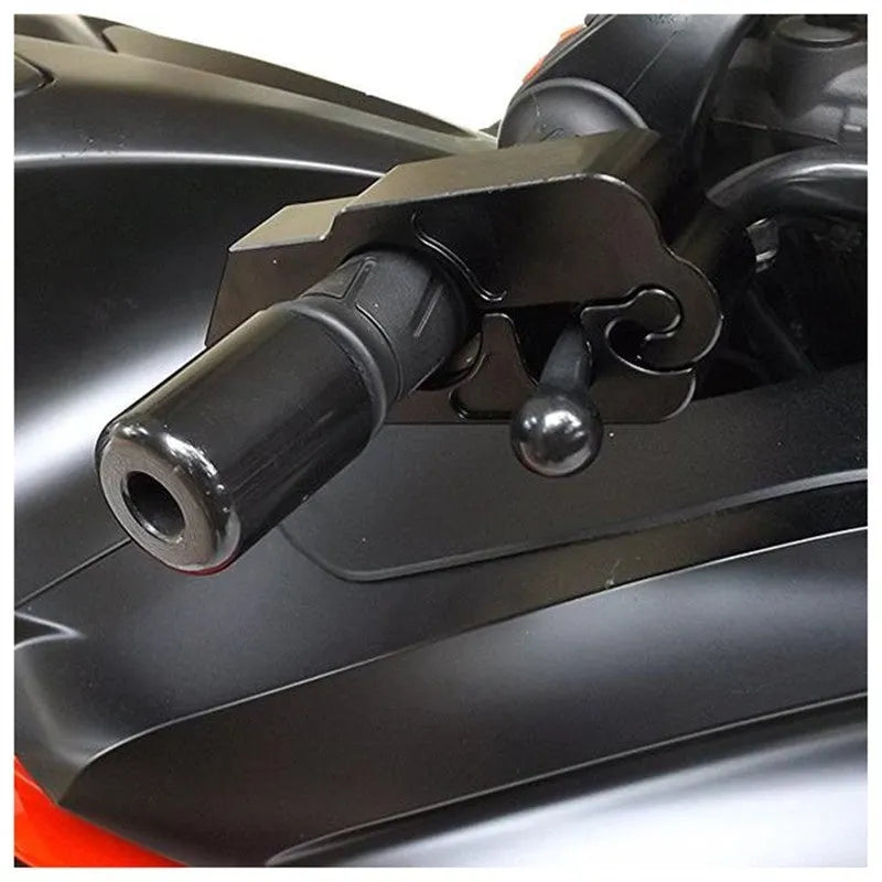 Universal motorcycle handlebar lock with stainless steel wire fits twist grip 27-38mm for scooters and ATVs