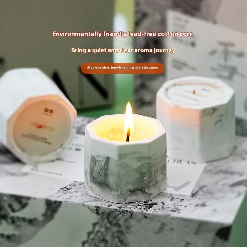 Ink octagon cup aromatherapy candle gift set with six scents in resin cups
