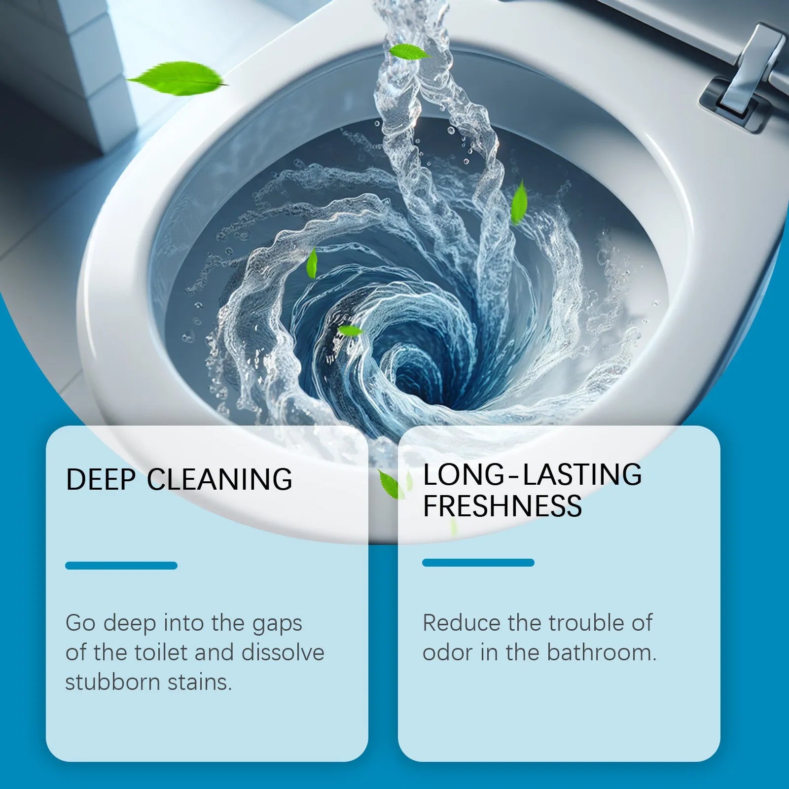 Pack of four 30g sachets of toilet cleaning powder for urine stain and odour removal.