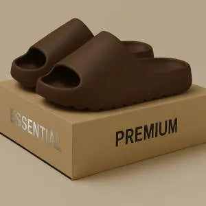 Women's thick-sole beach slippers in black, green, or brown on an EVA sole.
