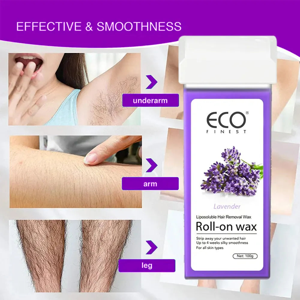Lavender-scented universal hair removal wax pot for full body treatment on any skin type
