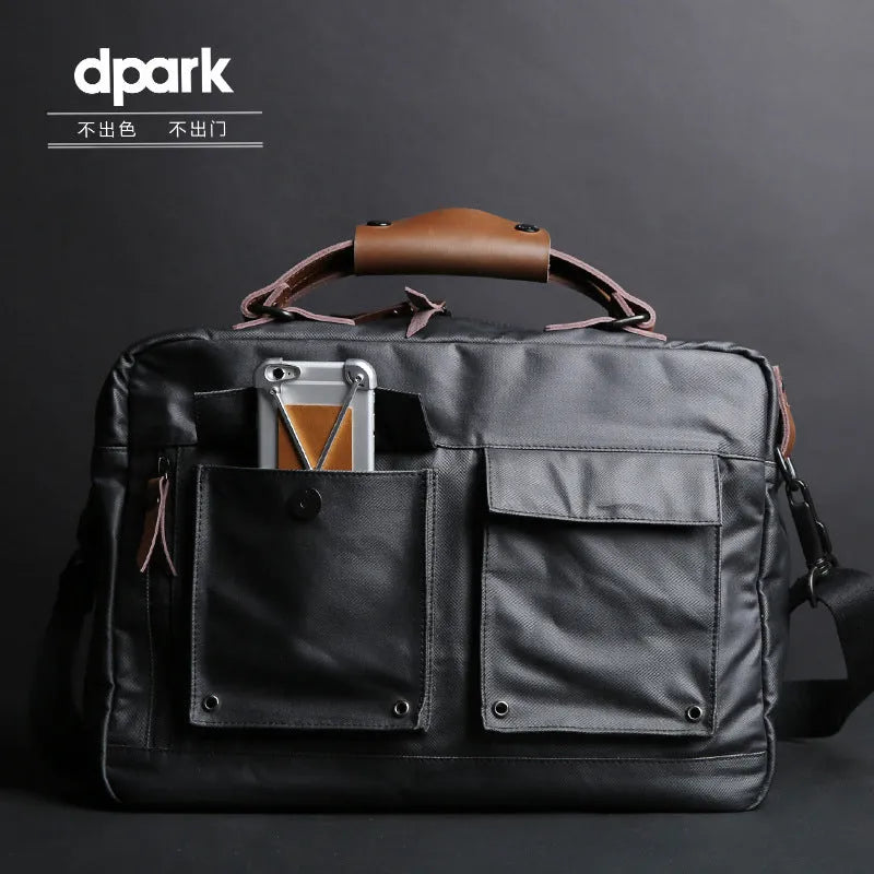 Dpark black single shoulder sling laptop bag for 14 or 15 inch business notebooks