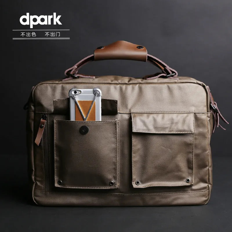 Dpark black single shoulder sling laptop bag for 14 or 15 inch business notebooks