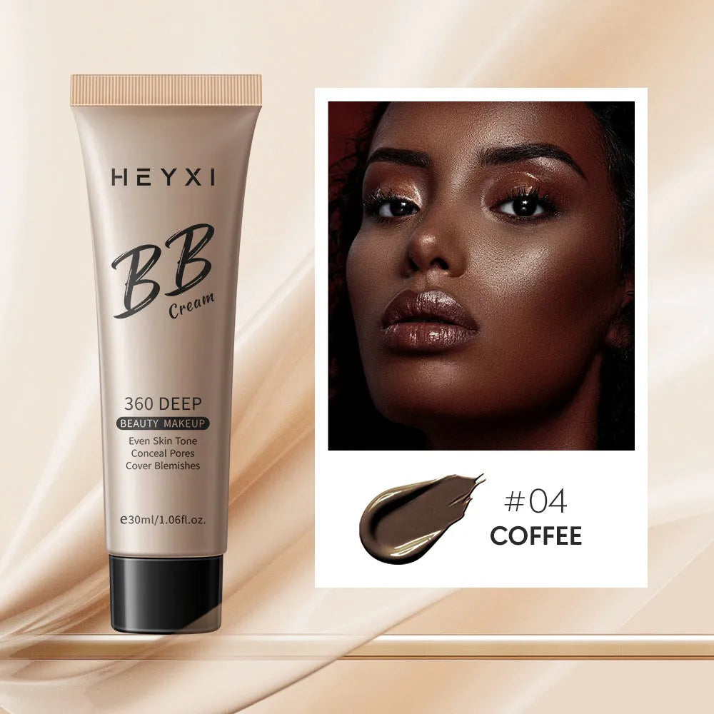 Waterproof BB cream in four shades 01, 02, 03, 04 with sweat-proof properties