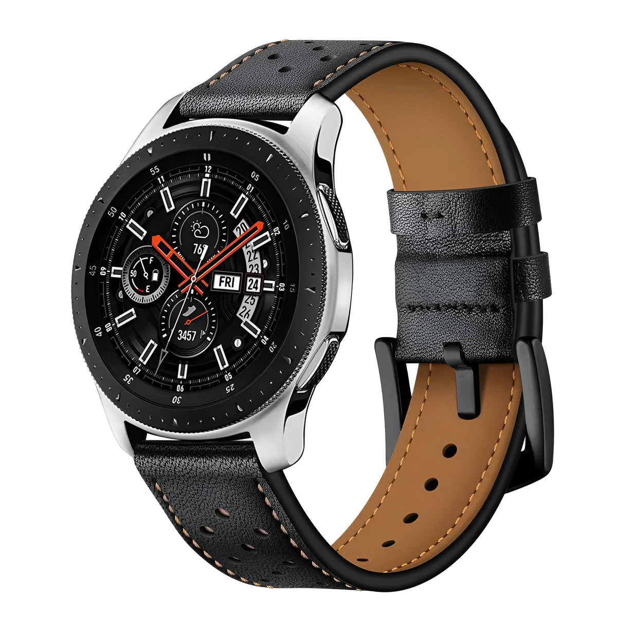 Universa GT20mm 22mm leather watch strap in black, blue, brown, green and grey, OPP bag packed