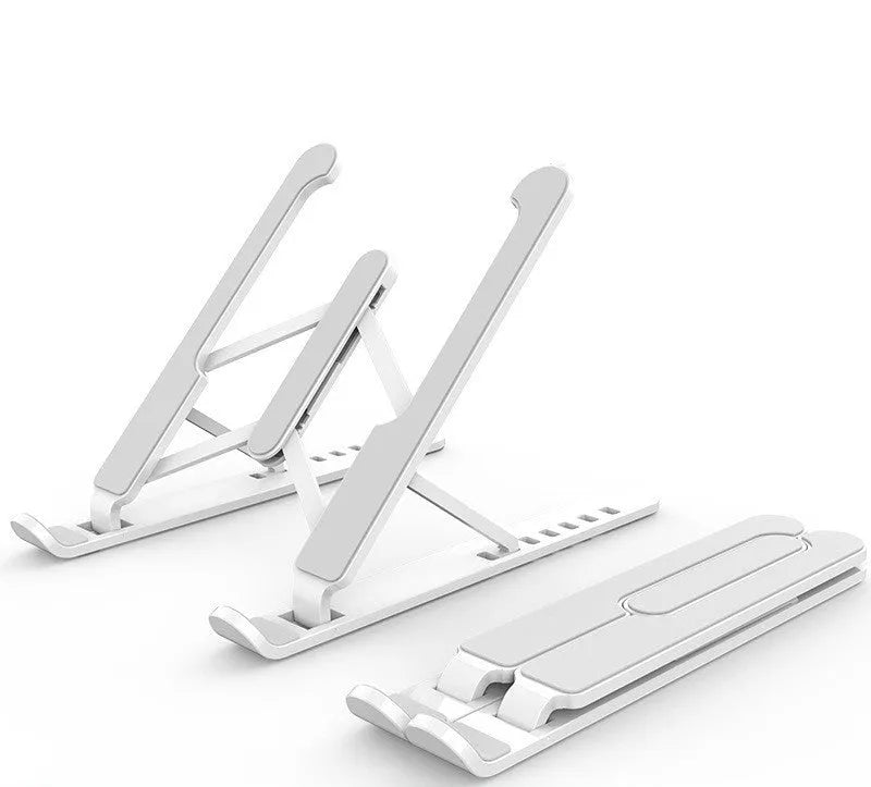 P1 foldable laptop stand in charm black, ABS silicone construction with heightened base lifting mechanism