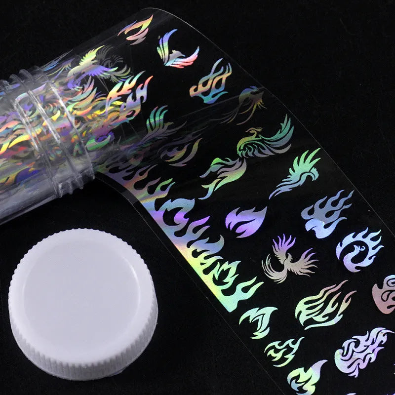 Roll of starry nail sticker paper, 1 metre long and 4 cm wide, with foil star patterns for nail art