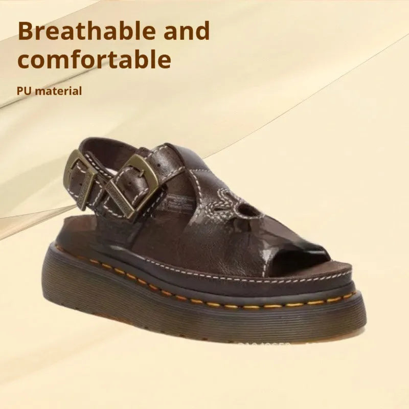 Men's black embroidered floral beach sandals with flat heel and PU upper.