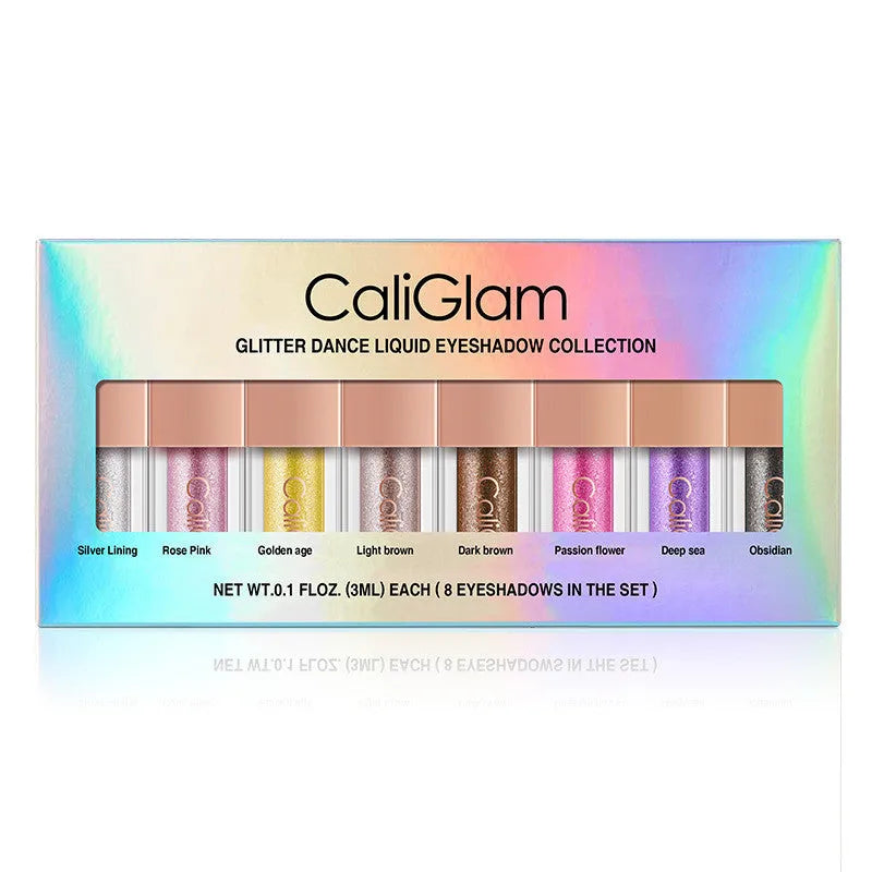 Makeup multicolor pearl glitter liquid eyeshadow set with 8 colours in a palette, classification C005