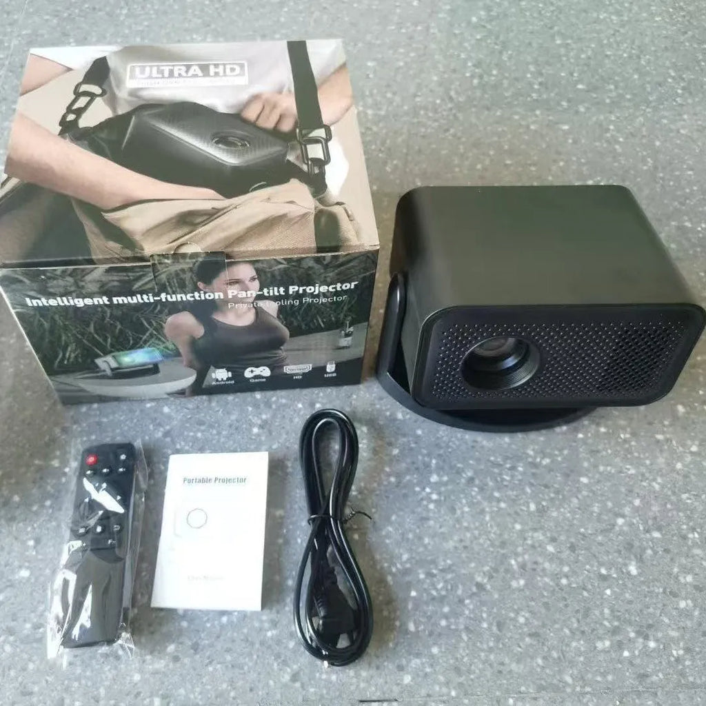 V18 wireless projector in black with 720p resolution and multiple plug options