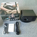 V18 wireless projector in black with 720p resolution and multiple plug options