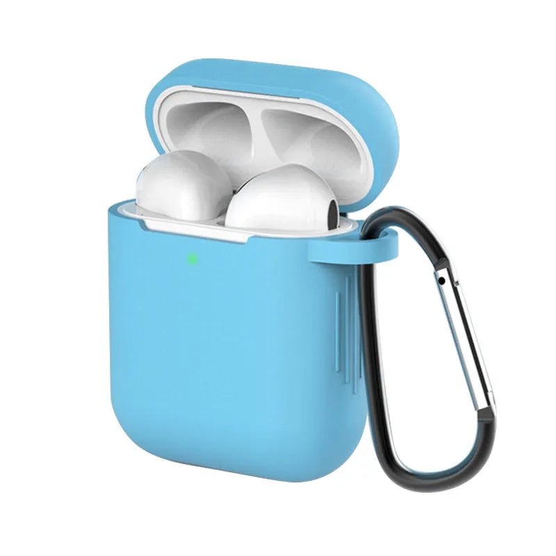 Silicone clamshell protective cover for Apple AirPods 1st and 2nd generation charging case
