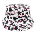 Musical note pattern printed polyester bucket hat with dome crown style