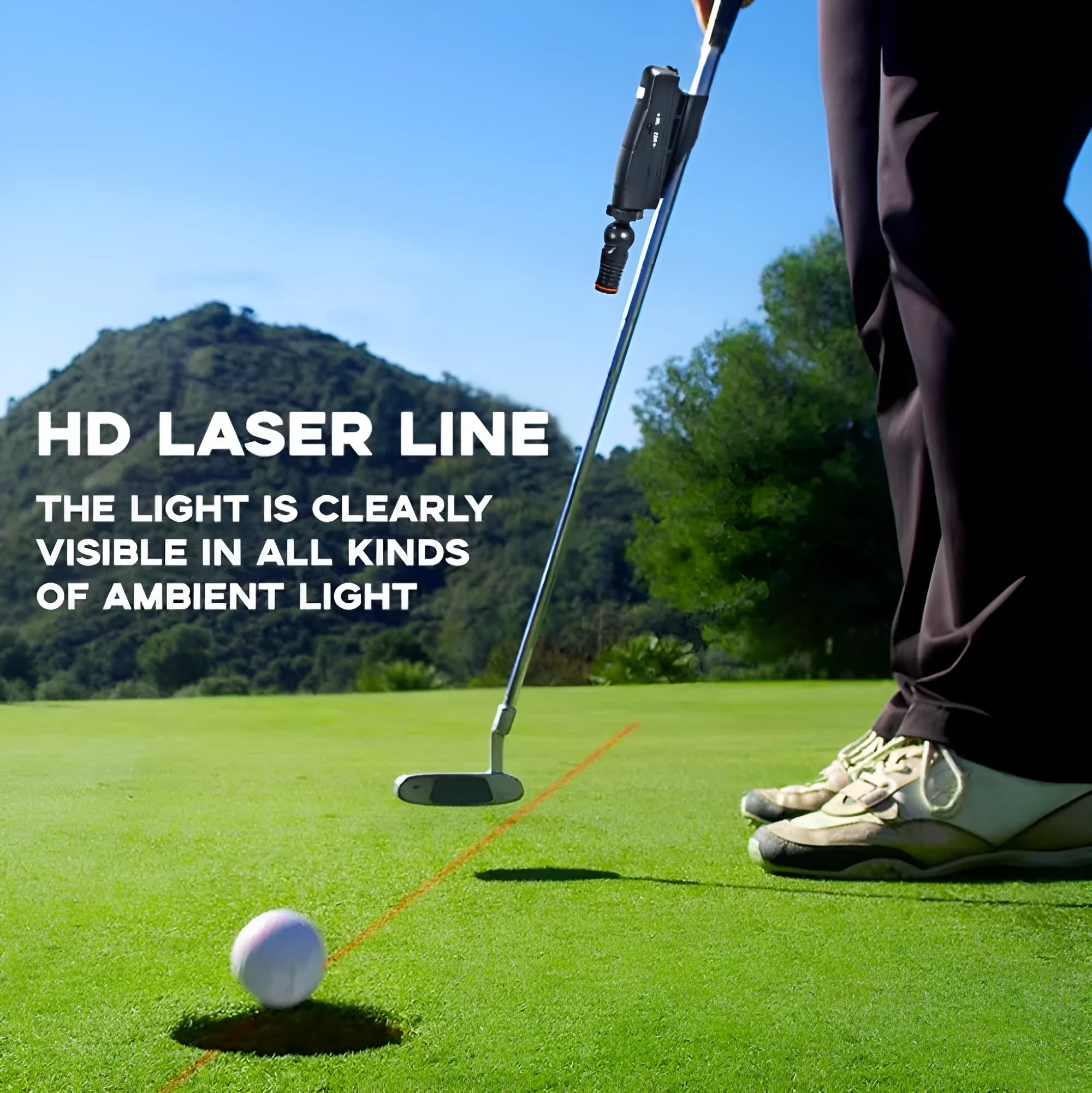 Black golf push rod laser aiming instrument for putting alignment practice