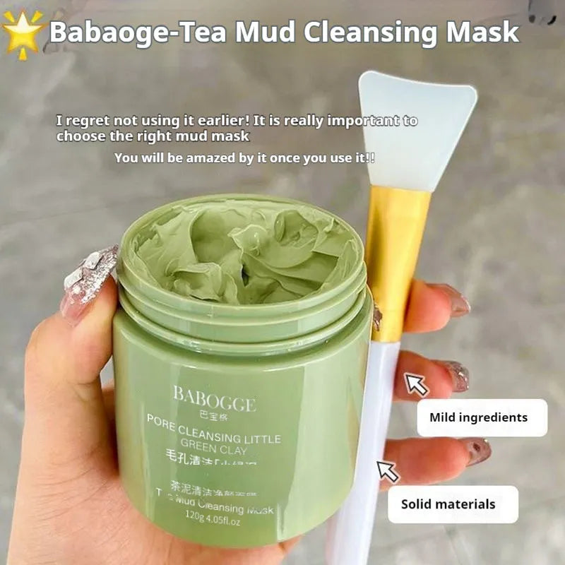 Jar of 120g non-pulling dry daub clay cleansing facial mask.