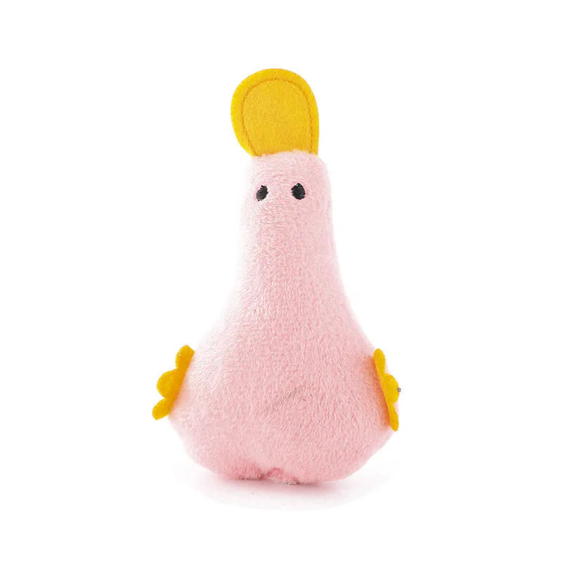 Colourful duck plush pet toy with catnip filling and sound features for dogs and cats