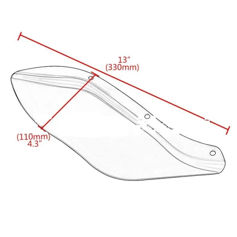 Pair of black and transparent ABS plastic side windshield head covers for Harley Davidson motorcycle.