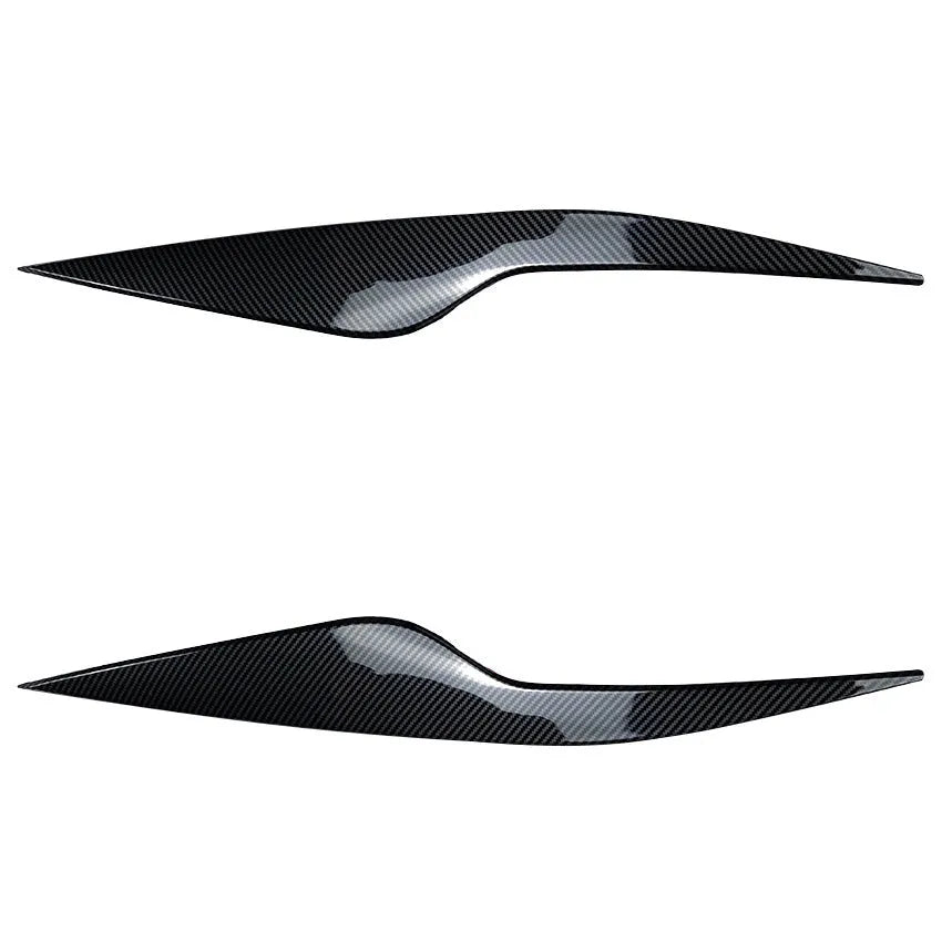 Ford Focus headlight eyebrow stickers in carbon fibre pattern or piano black ABS plastic