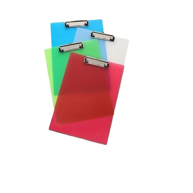 A4 transparent plate holder writing board with metal clip and writing pad in blue colour option