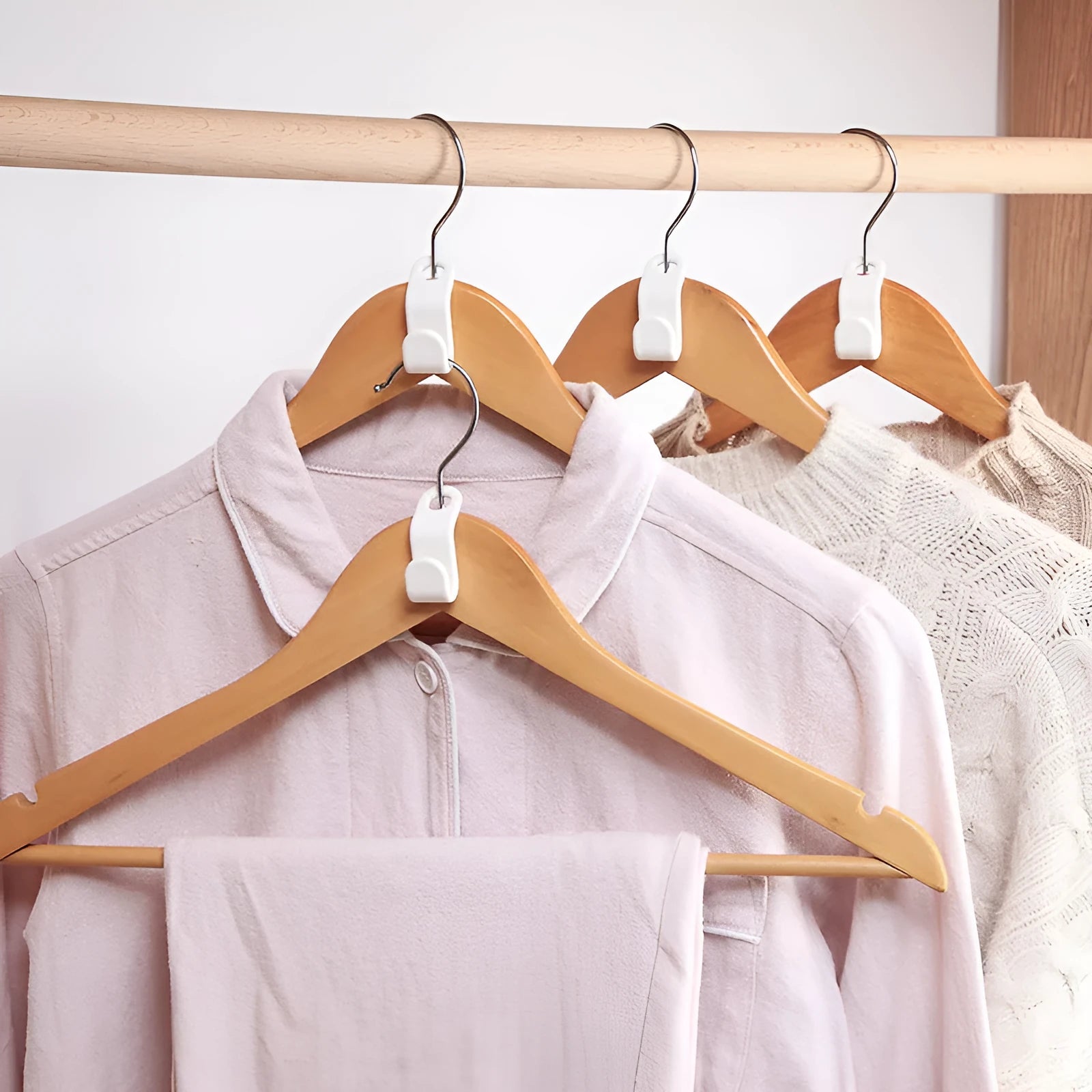 Plastic closet stack hanger hook 6-pack PP material 6x2cm for wardrobe organisation