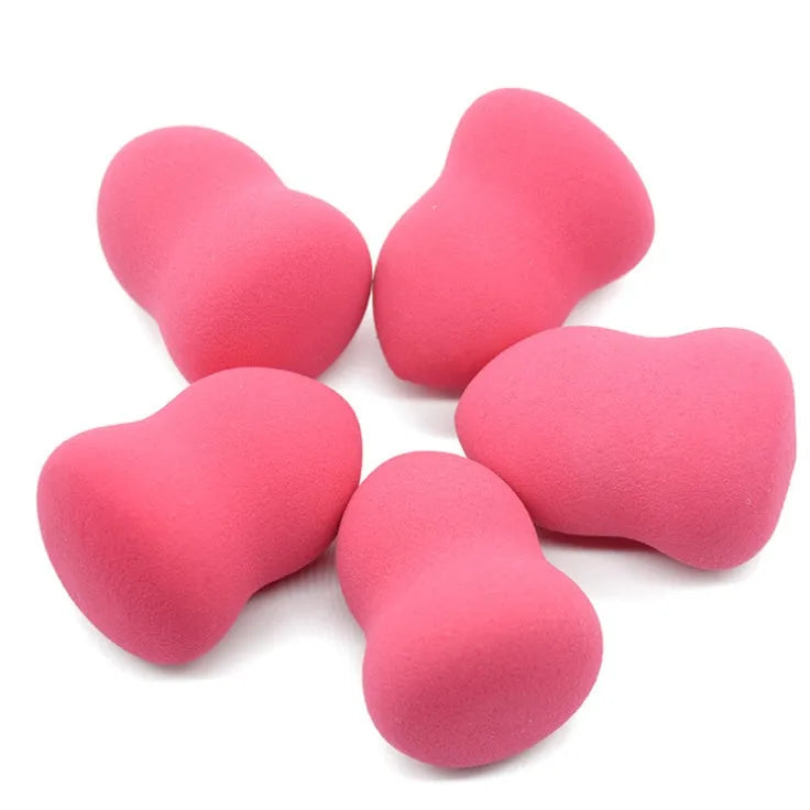 Pink hydrophilic non-latex makeup sponge for foundation application measuring 4x4x5.6 cm