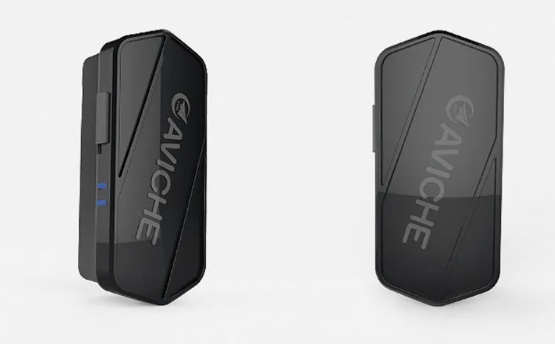 Black portable air purifier necklace with USB charging port and compact design