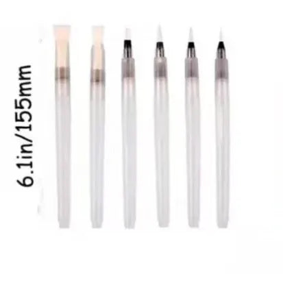 Wood pulp paper painting sponge set with 6 fountain pens and heart, round, square shaped blanks