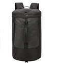 Large-capacity waterproof duffel bag for men, polyester, 36-55L, cylinder shape, light grey colour