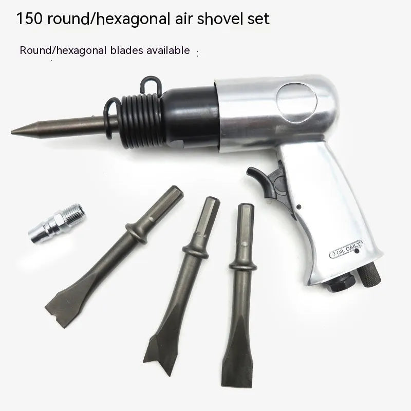 Industrial air hammer tool with brake pad removal air pick and hex handle configuration