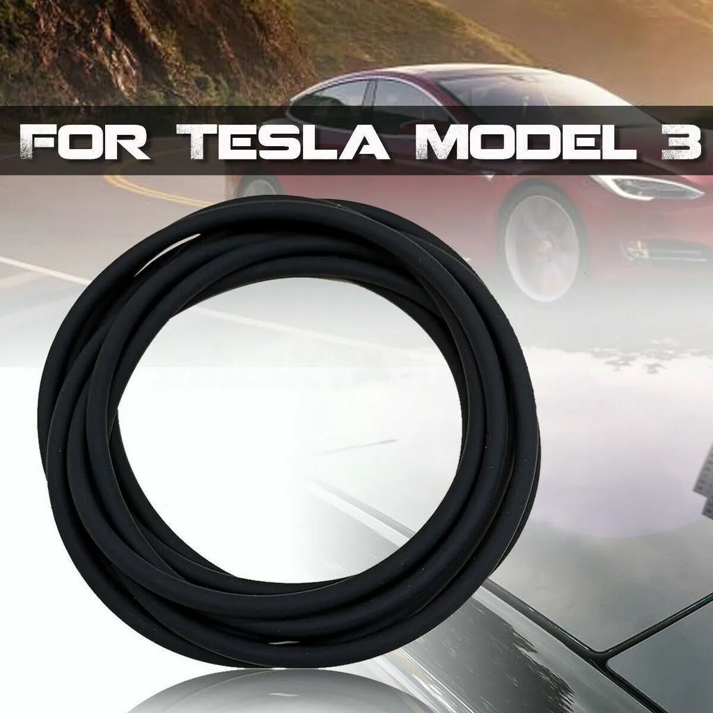 Black silicone Tesla Model 3 windshield roof sunroof seal strip measuring 285 cm