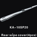 Set of four silvery ABS plastic rear window wiper cover trims for 2010 Hyundai models.