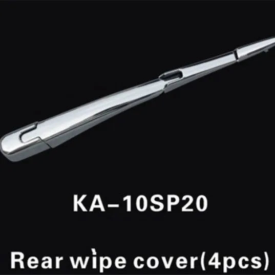 Set of four silvery ABS plastic rear window wiper cover trims for 2010 Hyundai models.