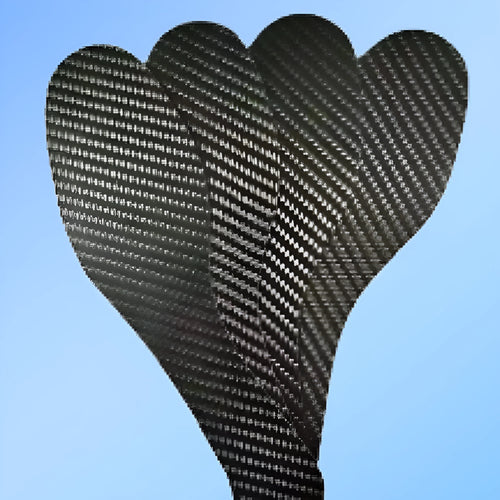 3K carbon fibre full palm running insoles for shock absorption in black, showing three thickness options