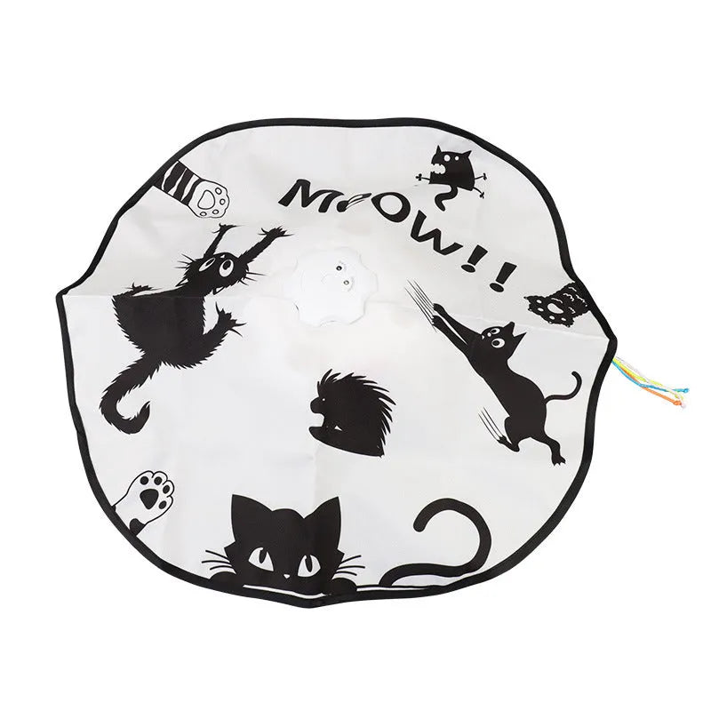 Automatic feather teaser cat toy with bouncing motion for indoor self-play