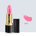 Moisturising lip gloss lipstick bullet in ten colours including red, pink, orange and purple.