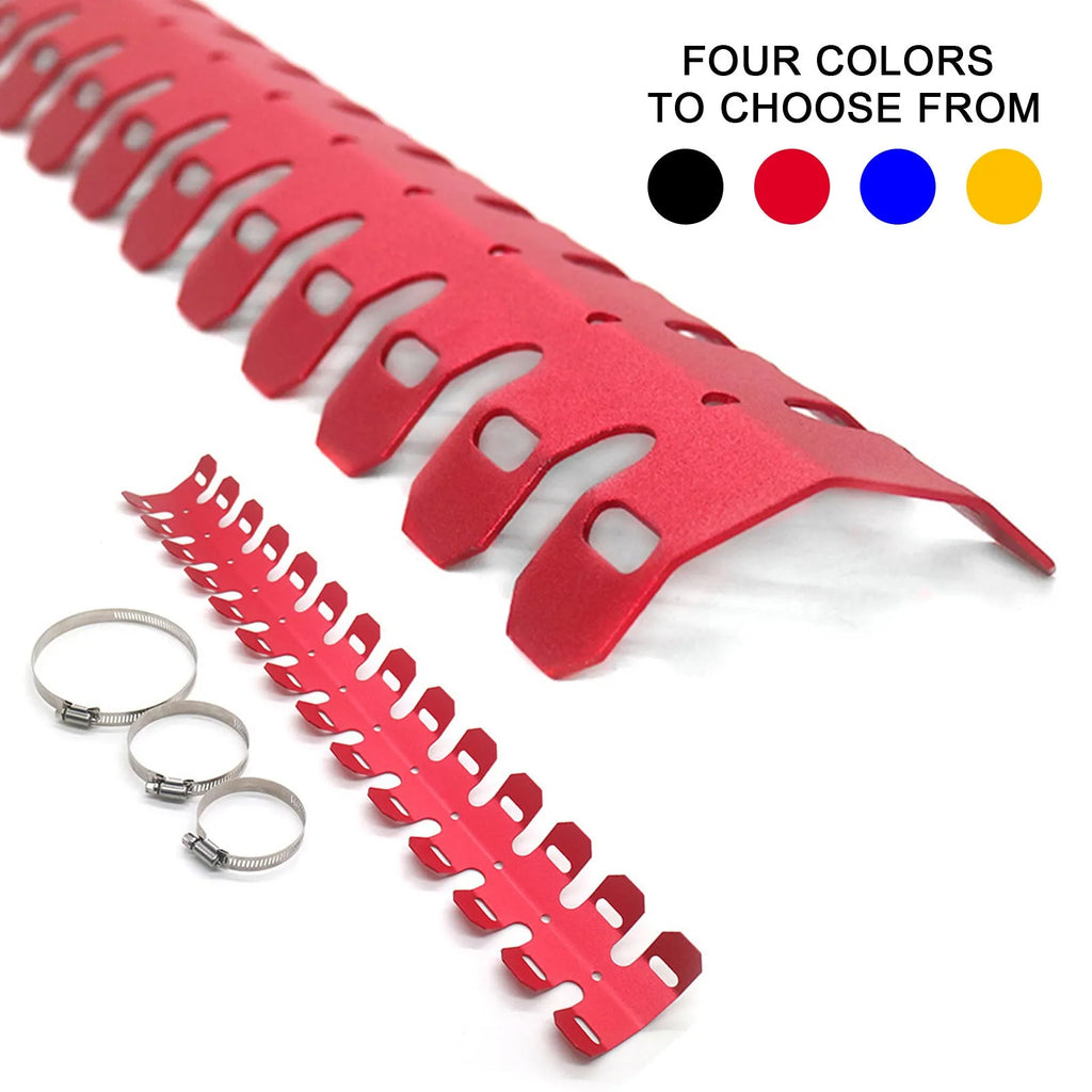 Aluminium alloy exhaust protection cover for off-road motorcycle, 60cm length, red colour