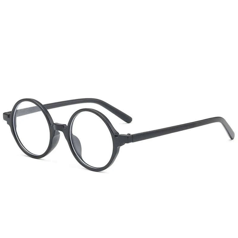 Retro round flat mirror glasses with PC frame in four colour options for Instagram style fashion