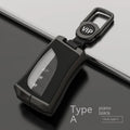Zinc alloy TPU car key case cover in multiple colours including black, white, brown, blue, and green.