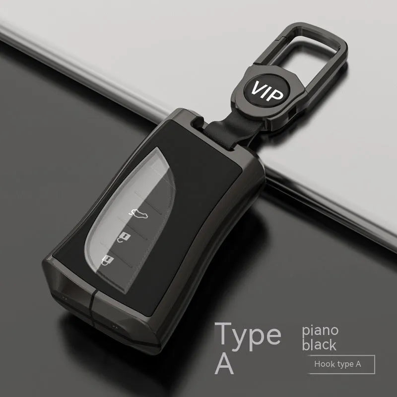 Zinc alloy TPU car key case cover in multiple colours including black, white, brown, blue, and green.