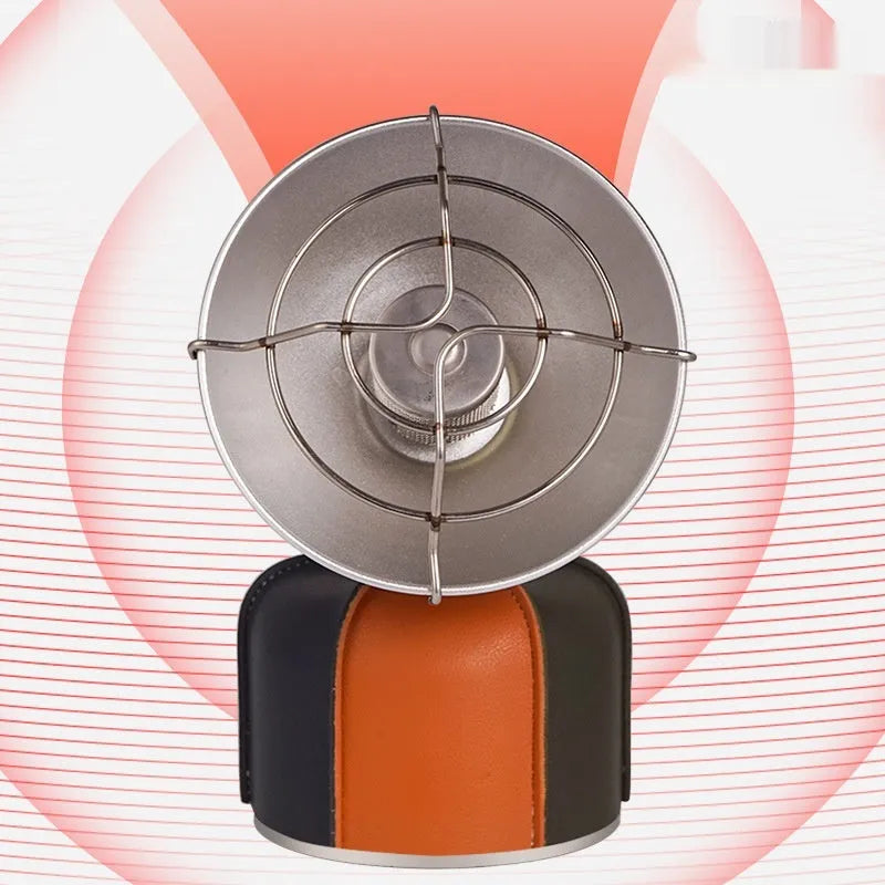 Black and orange portable gas heating stove for outdoor camping