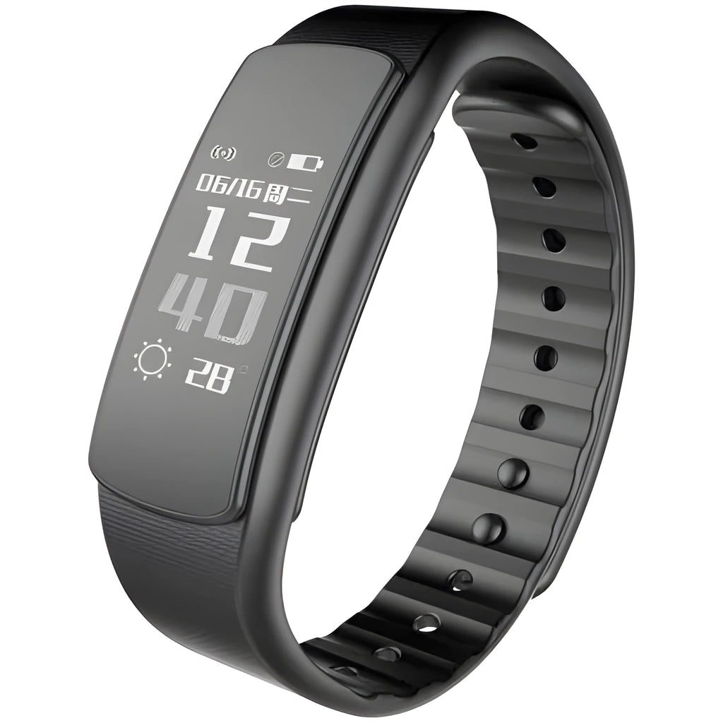 I6 smart sports bracelet in black or green with 0.96-inch touch screen display