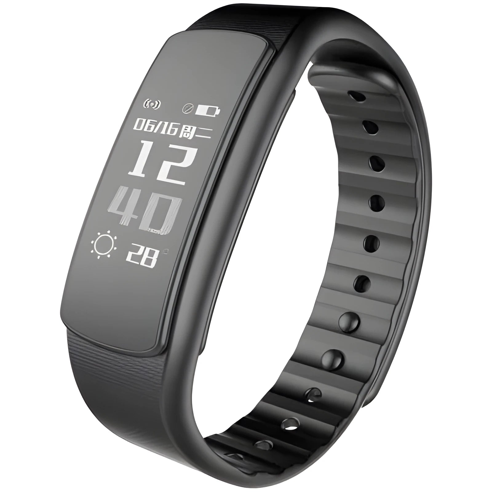 I6 smart sports bracelet in black or green with 0.96-inch touch screen display