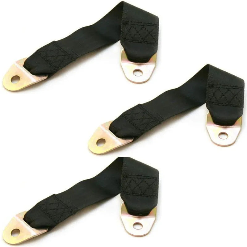 Adjustable polyester door latch and stop belt with screws and nuts for universal application