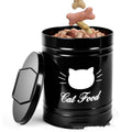 Black and white round iron storage cans with moisture-proof design for kitchen