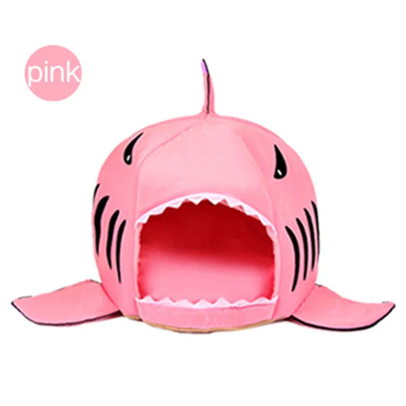 Shark-shaped pet bed in grey with removable Oxford cloth cover and PP cotton filling