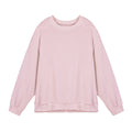 Men's loose fit solid colour twill jacquard pullover sweater on a hanger.