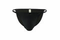 Men's high fork ice silk thread low waist briefs in solid colour polyester fabric