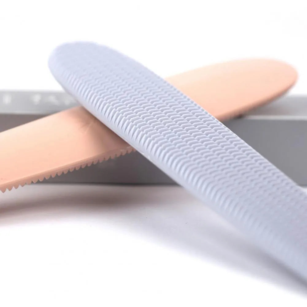 Grey cat grooming comb with tongue-shaped bristles and dual-width ends for gentle pet hair removal
