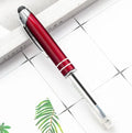 Multifunctional metal capacitive stylus and LED light ballpoint pen in red, black, white, green, or blue